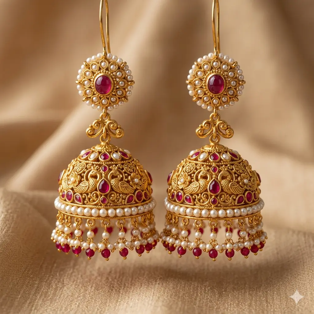 Gold Plated Jhumka Earrings